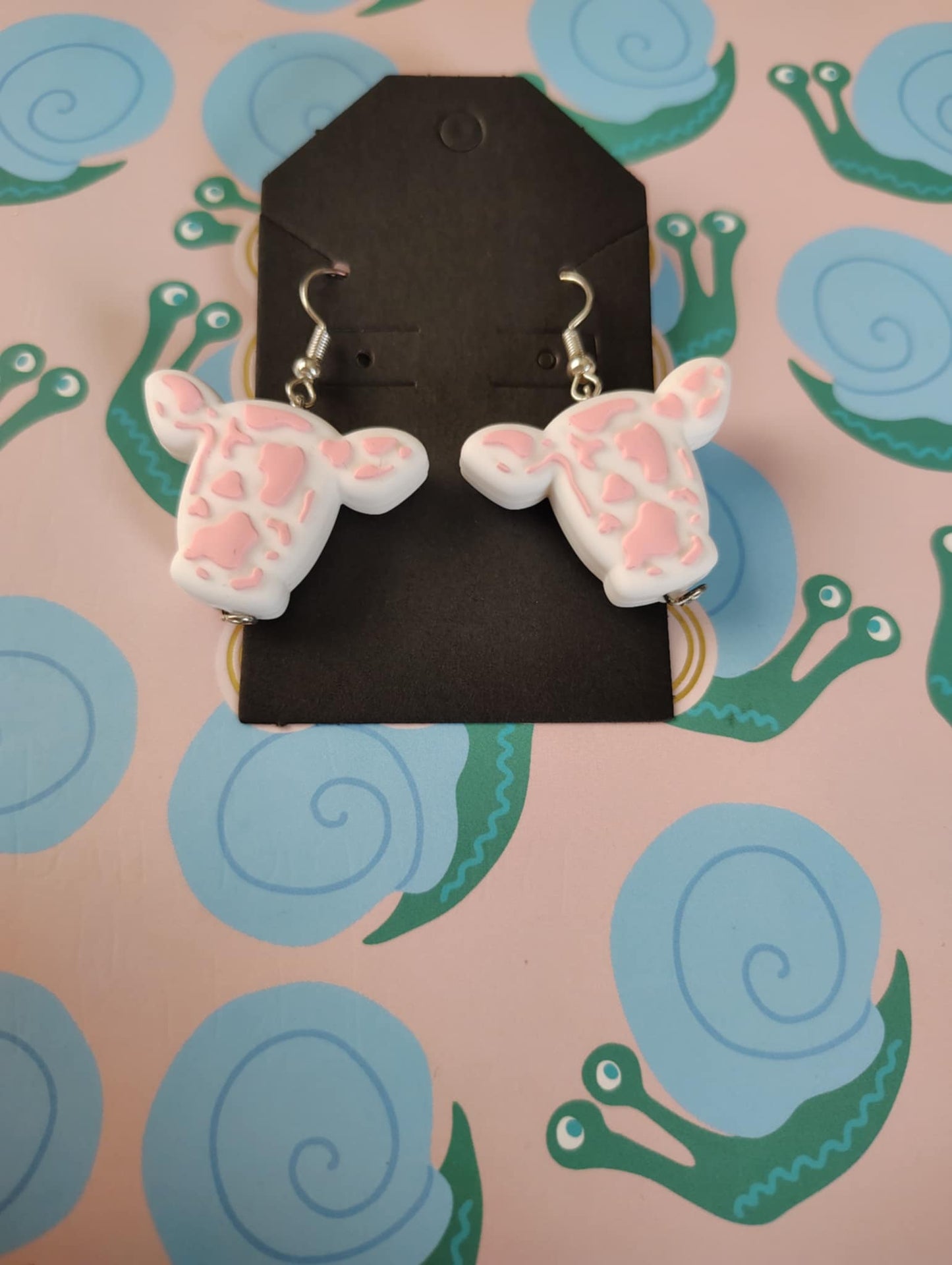 Beaded Cow Earrings